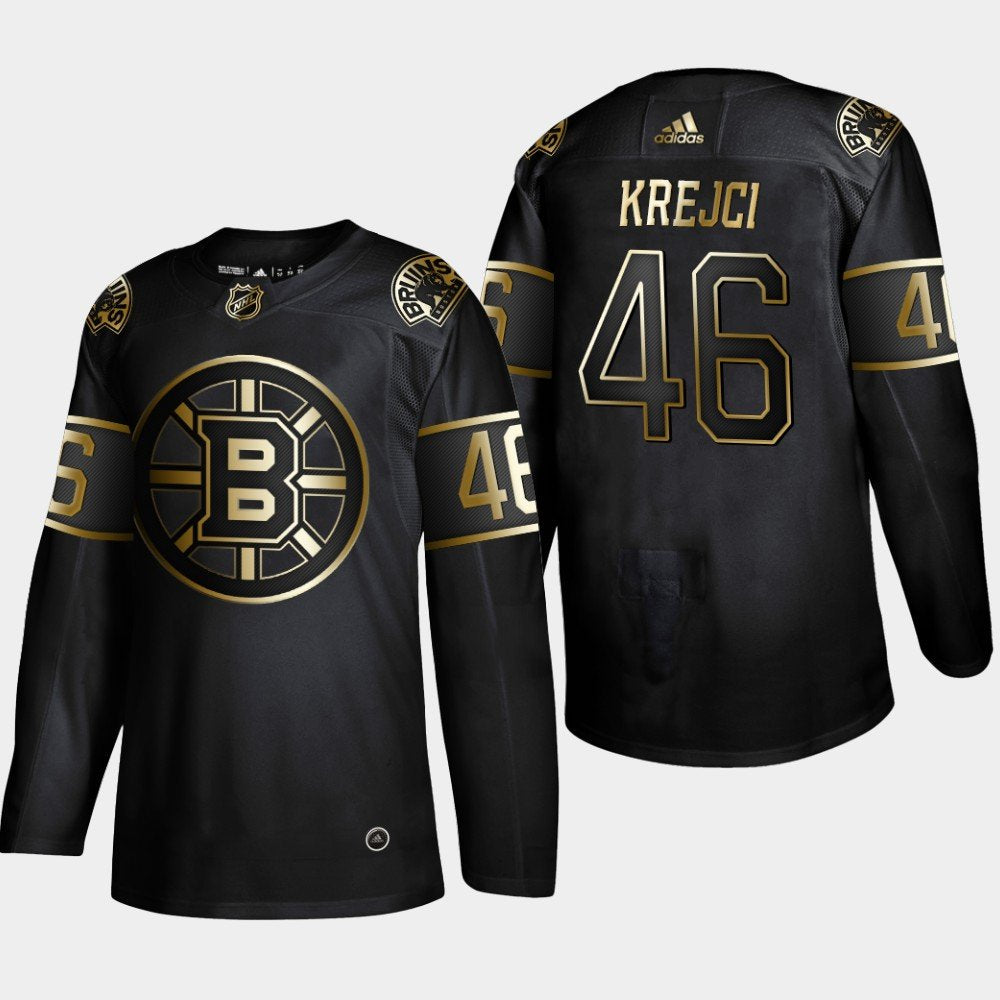 Boston Bruins #46 David Krejci Black Golden Edition Authentic Jersey