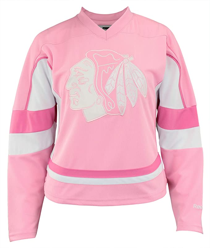 Youth Girls Chicago Blackhawks Pink Replica Player Jersey