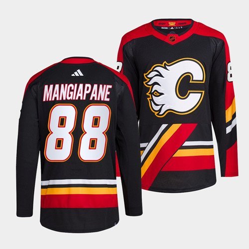 Calgary Flames #88 Andrew Mangiapane Black Reverse Retro Stitched Jersey