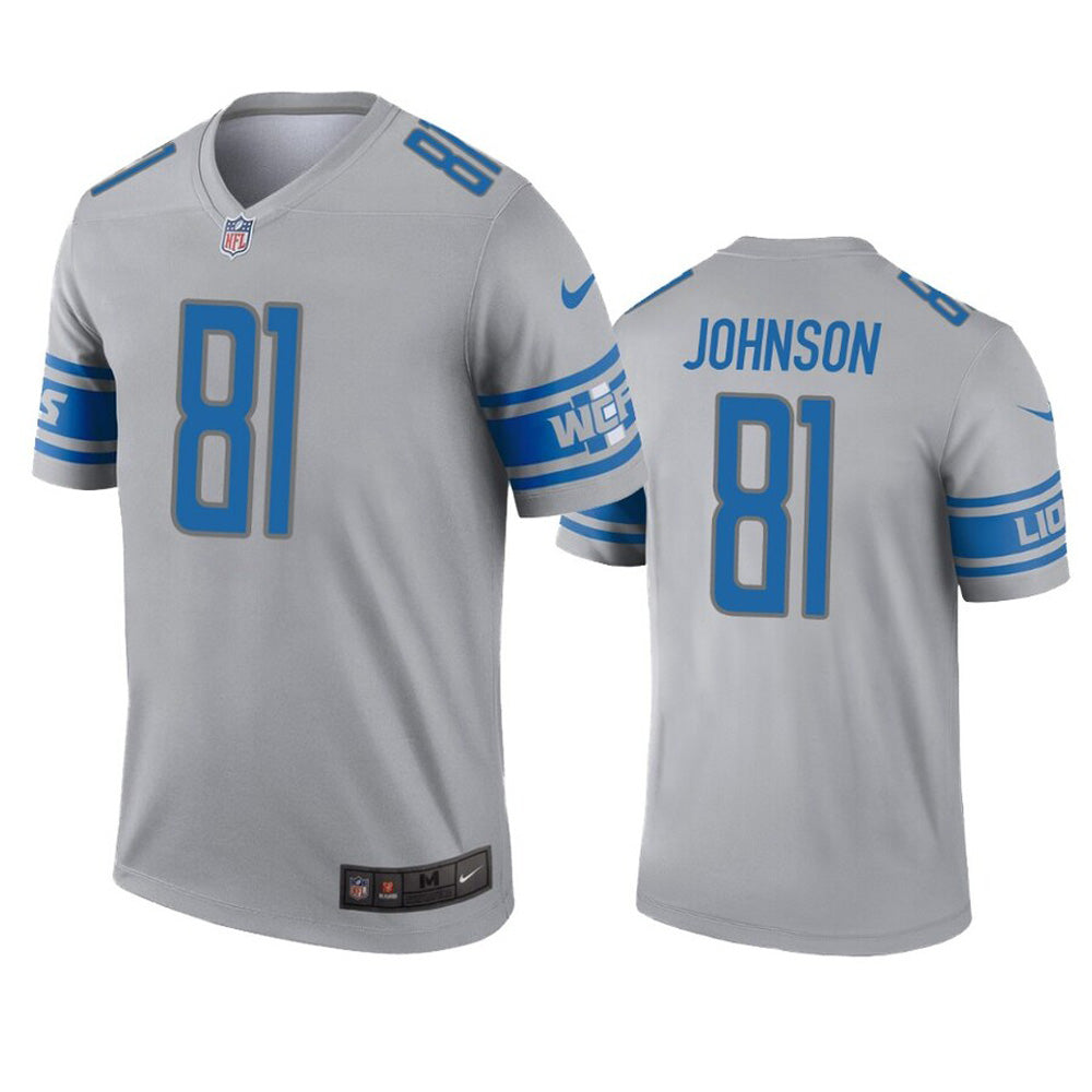 Youth Detroit Lions Calvin Johnson Inverted Legend Jersey - Gray
